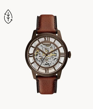 FOSSIL Townsman Automatic Brown Eco Leather Watch ME3225I - Kamal Watch Company
