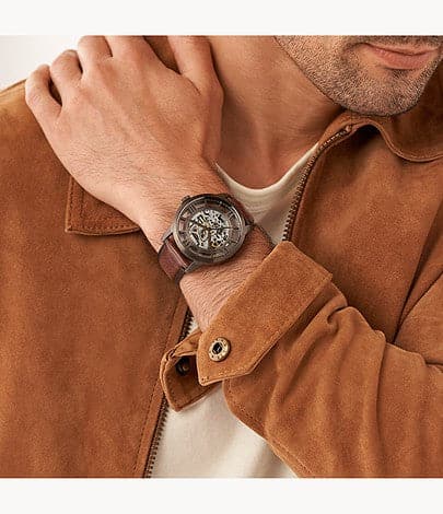 FOSSIL Townsman Automatic Brown Eco Leather Watch ME3225I - Kamal Watch Company