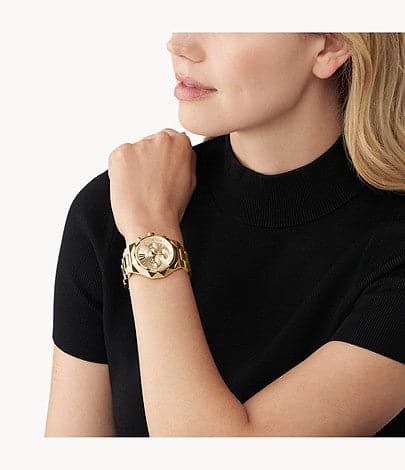 Michael Kors Raquel Chronograph Gold-Tone Stainless Steel Watch MK4690I - Kamal Watch Company
