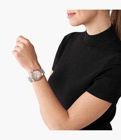 Michael Kors Lexington Chronograph Rose Gold-Tone Stainless Steel Watch MK7219 - Kamal Watch Company