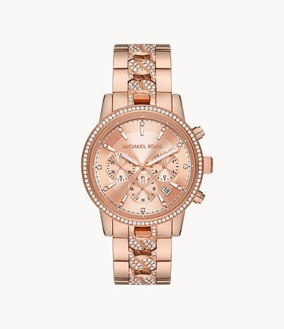 Michael Kors Ritz Chronograph Rose Gold-Tone Stainless Steel Watch MK7223I - Kamal Watch Company