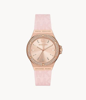 Michael Kors Mini-Lennox Three-Hand Blush Silicone Watch MK7282I - Kamal Watch Company