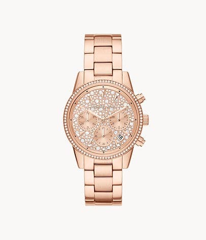 Michael Kors Ritz Chronograph Rose Gold-Tone Stainless Steel Watch MK7302I - Kamal Watch Company