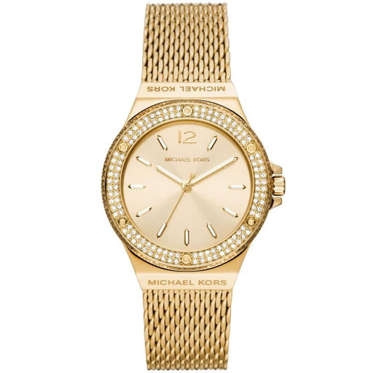 Michael Kors Lennox Three-Hand Gold-Tone Stainless Steel Mesh Watch-MK7335I - Kamal Watch Company