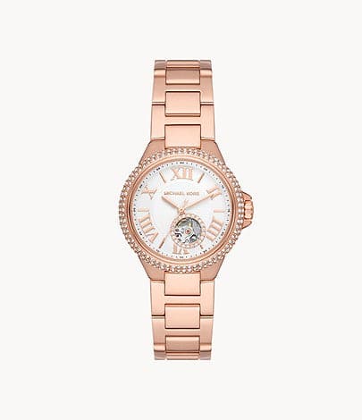 Michael Kors Mini-Camille Automatic Rose Gold-Tone Stainless Steel Watch MK9051 - Kamal Watch Company