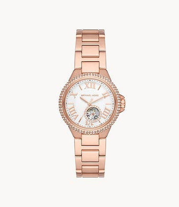Michael Kors Mini-Camille Automatic Rose Gold-Tone Stainless Steel Watch MK9051 - Kamal Watch Company