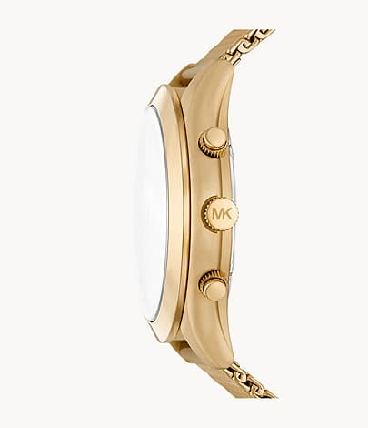 Michael Kors Slim Runway Chronograph Gold-Tone Stainless Steel Mesh Watch MK9057I - Kamal Watch Company