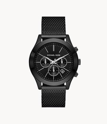 Michael Kors Slim Runway Chronograph Black Stainless Steel Mesh Watch MK9060I - Kamal Watch Company