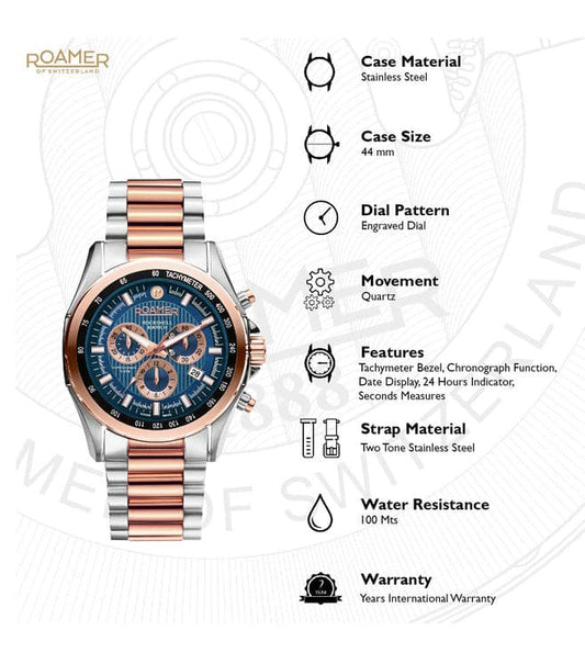 ROAMER ROCKSHELL MARK III CHRONO 220837494520 - Kamal Watch Company