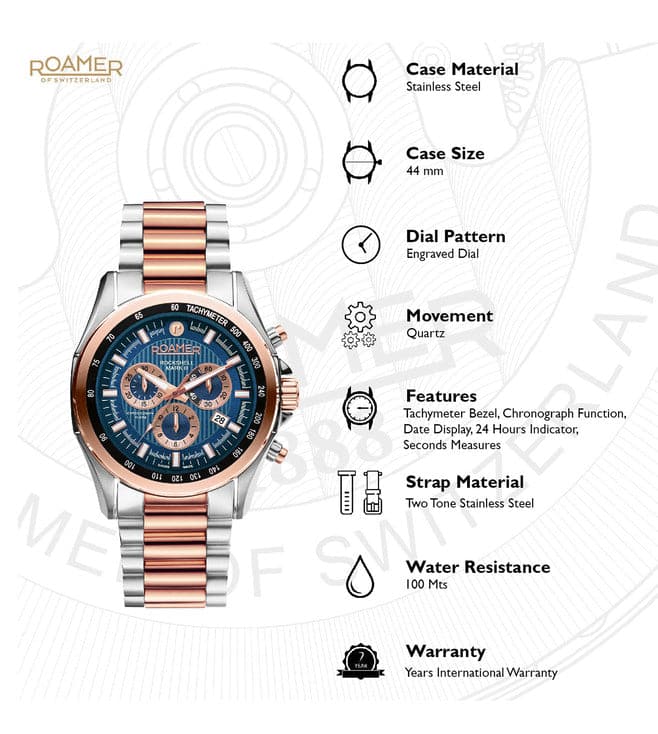 ROAMER ROCKSHELL MARK III CHRONO 220837494520 - Kamal Watch Company