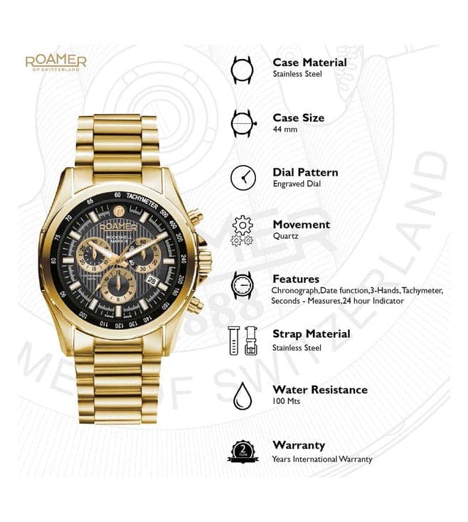ROAMER Rockshell Mark III Chronograph Watch for Men 220837 48 55 20 - Kamal Watch Company