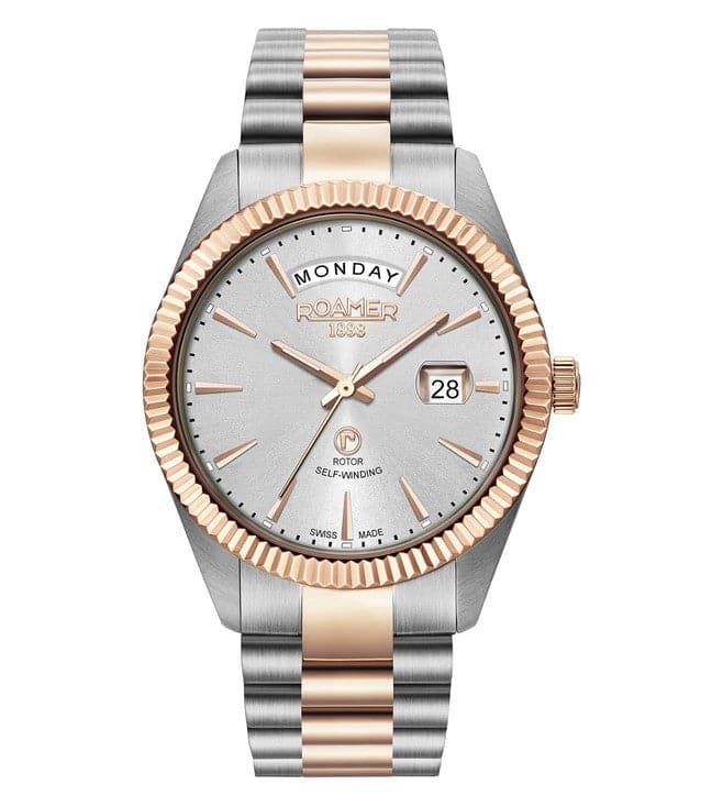 ROAMER Primeline Daydate Watch for Men 981662471590 - Kamal Watch Company