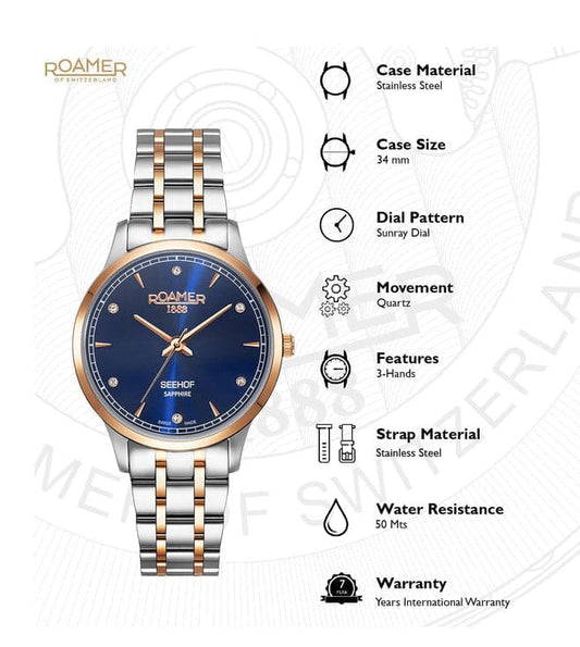 ROAMER Seehof Swiss Made Watch for Women 509847 49 40 20 - Kamal Watch Company