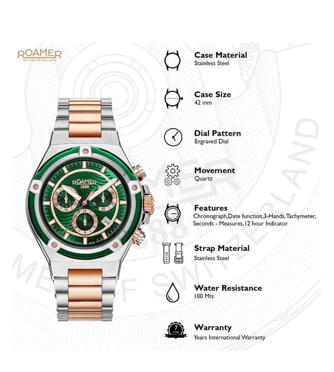 ROAMER Tempo master Chronograph Swiss Made Watch for Men 221837497520 - Kamal Watch Company