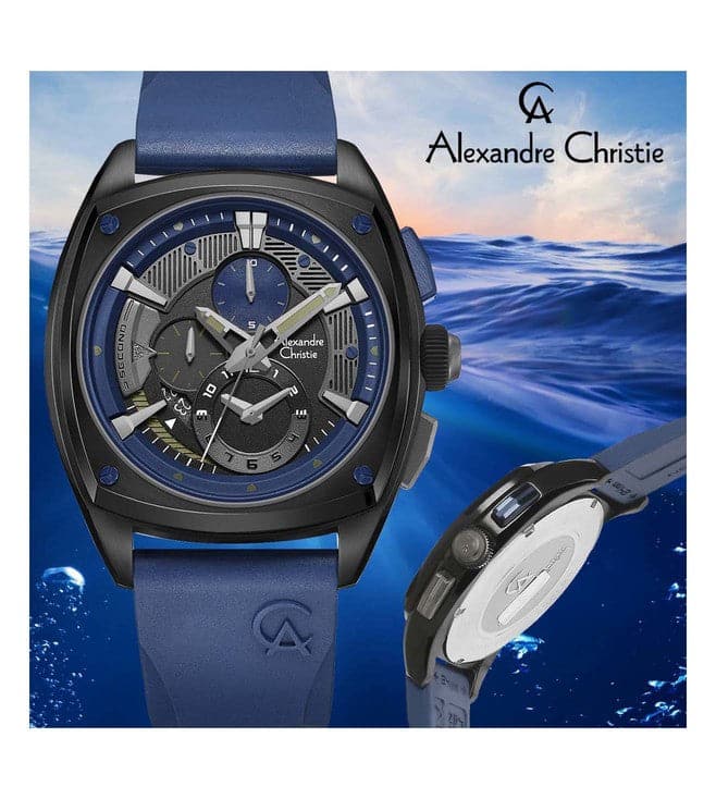 ALEXANDRE CHRISTIE Chronograph Watch for Men 6591MCRUBBU - Kamal Watch Company