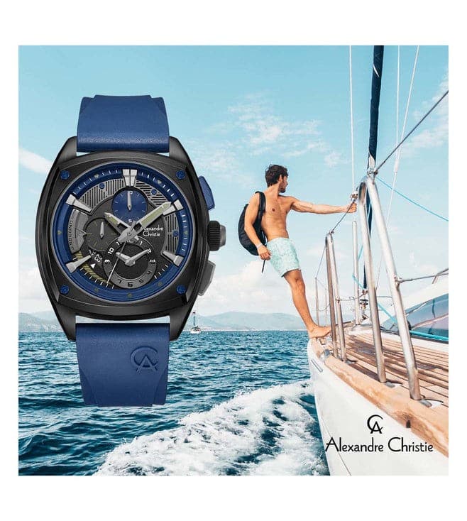 ALEXANDRE CHRISTIE Chronograph Watch for Men 6591MCRUBBU - Kamal Watch Company