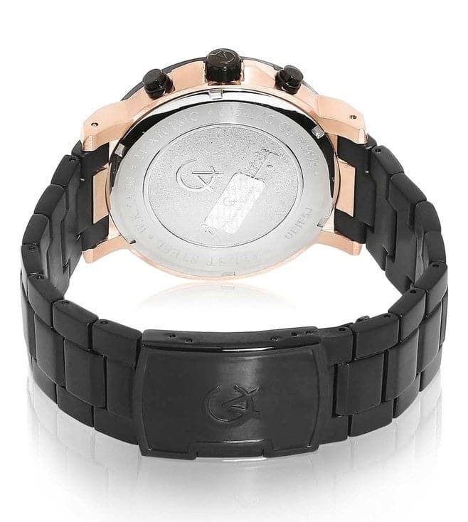 Alexandre Christie Mens 45 mm Alexandre Christie Black Dial Stainless Steel Analogue Watch - 6350MCBBRBA - Kamal Watch Company
