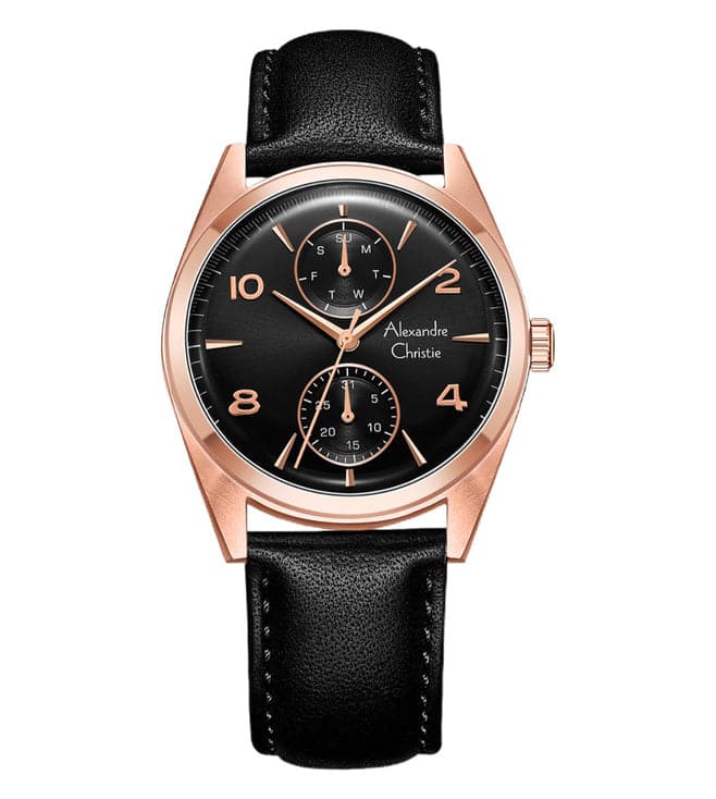 AC 6579 MFL Multi Function Watch For Men – Black-6579MFLRGBA - Kamal Watch Company