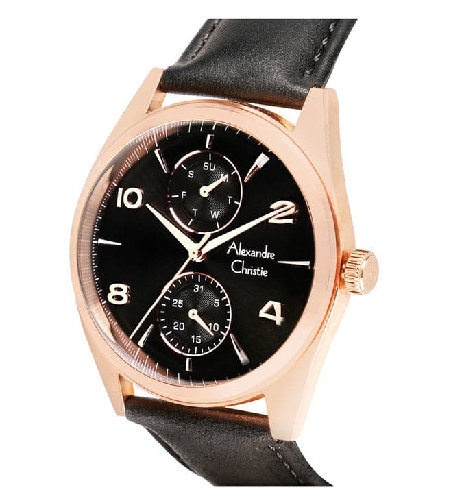 AC 6579 MFL Multi Function Watch For Men – Black-6579MFLRGBA - Kamal Watch Company