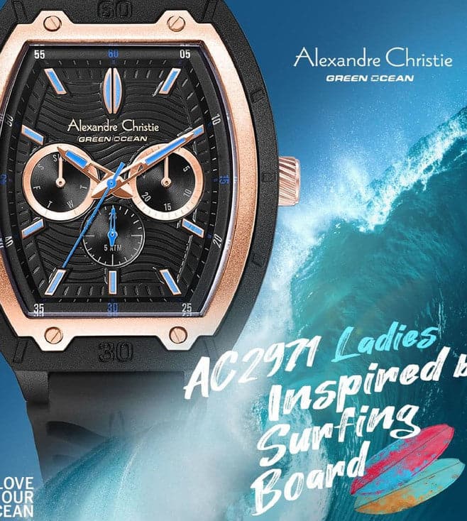 ALEXANDRE CHRISTIE 2971BFRBRBA Green Ocean Series Multifunction Watch for Women - Kamal Watch Company