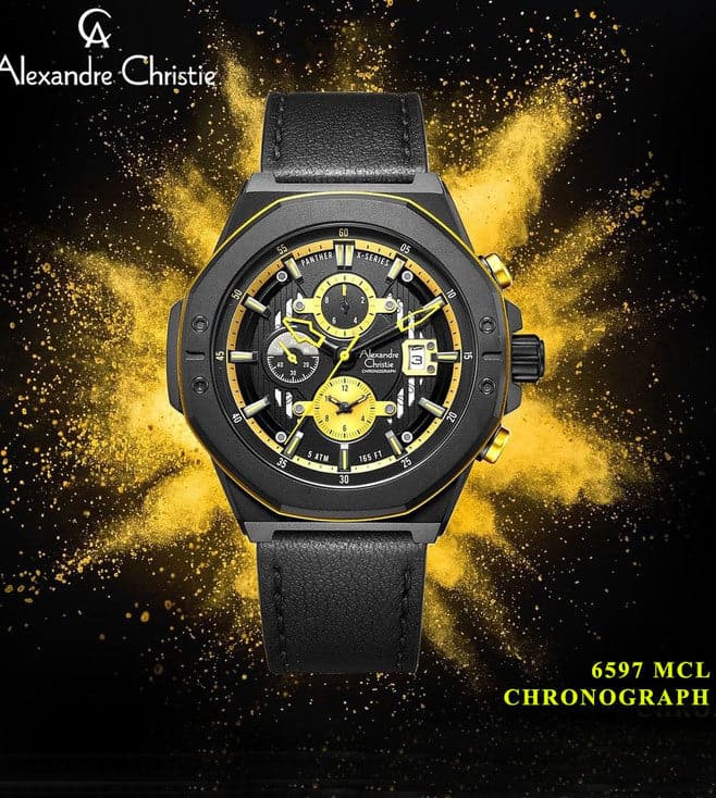 ALEXANDRE CHRISTIE Panther X Series Chronograph Watch for Men 6597MCLIPBAYL - Kamal Watch Company