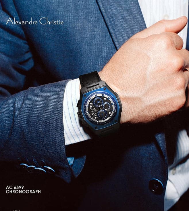ALEXANDRE CHRISTIE Chronograph Watch for Men 6599MLUBBA - Kamal Watch Company