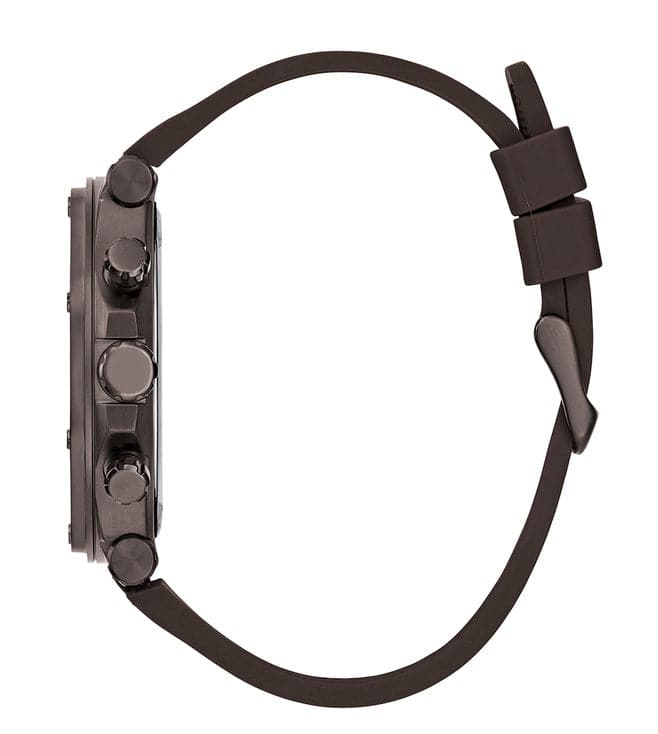 CHOCOLATE BROWN CASE CHOCOLATE BROWN GENUINE LEATHER/SILICONE WATCH - Kamal Watch Company