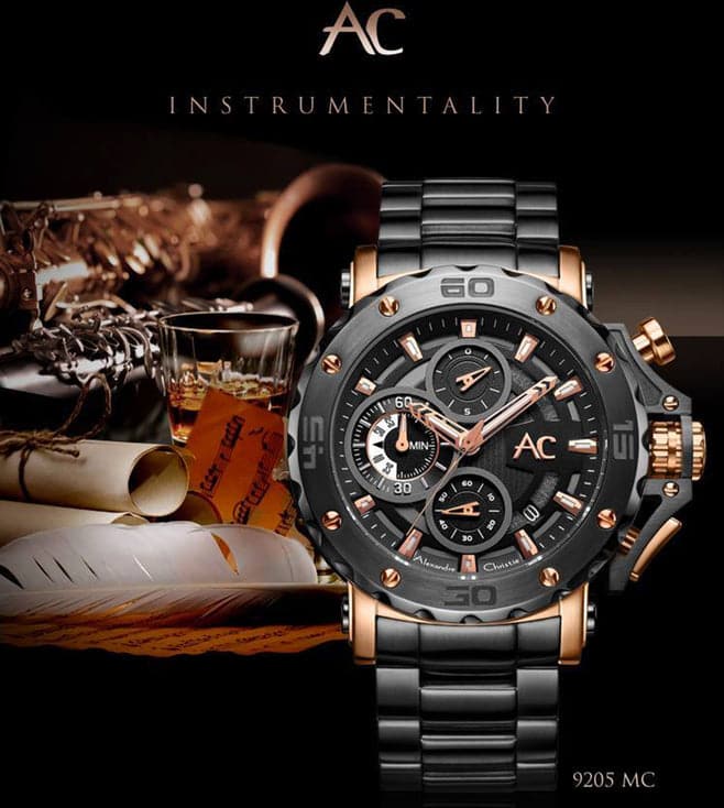 ALEXANDRE CHRISTIE 9205MCBBRBA Instrumentality Chronograph Watch for Men - Kamal Watch Company