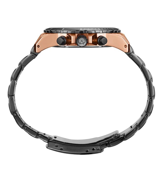 Alexandre Christie Mens 44 mm Chronograph Black Dial Metal Analogue Watch - 6141MCBBRBA - Kamal Watch Company