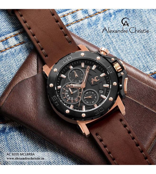Chronograph Watch with Tang Buckle 9205MCLBRBA - Kamal Watch Company
