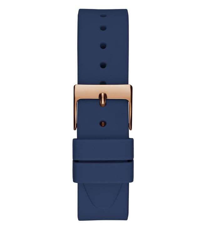 ROSE GOLD TONE CASE BLUE SILICONE WATCH - Kamal Watch Company