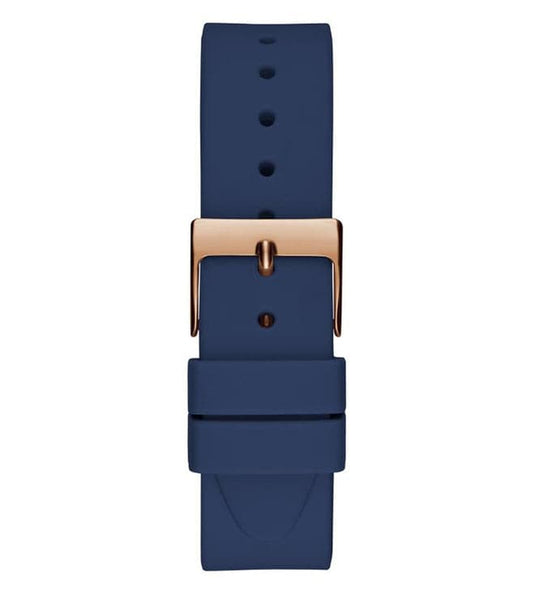 ROSE GOLD TONE CASE BLUE SILICONE WATCH - Kamal Watch Company