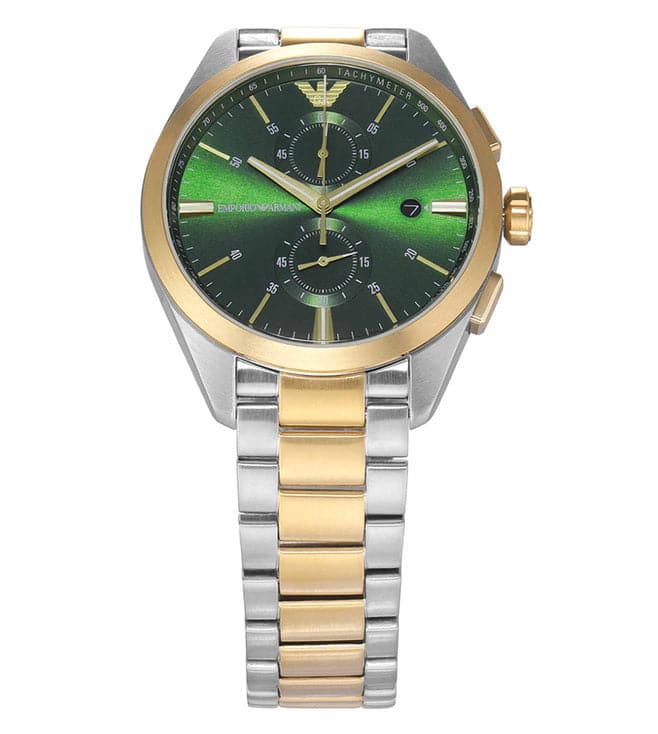Emporio Armani Two Tone 43 mm Green Dial Stainless Steel Analog Watch for Men - AR11511I - Kamal Watch Company