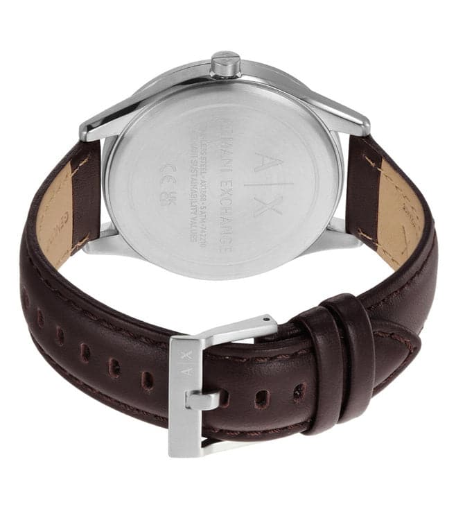 Armani Exchange Quartz 42 mm Black Dial Leather Analog Watch for Men - AX1868I - Kamal Watch Company