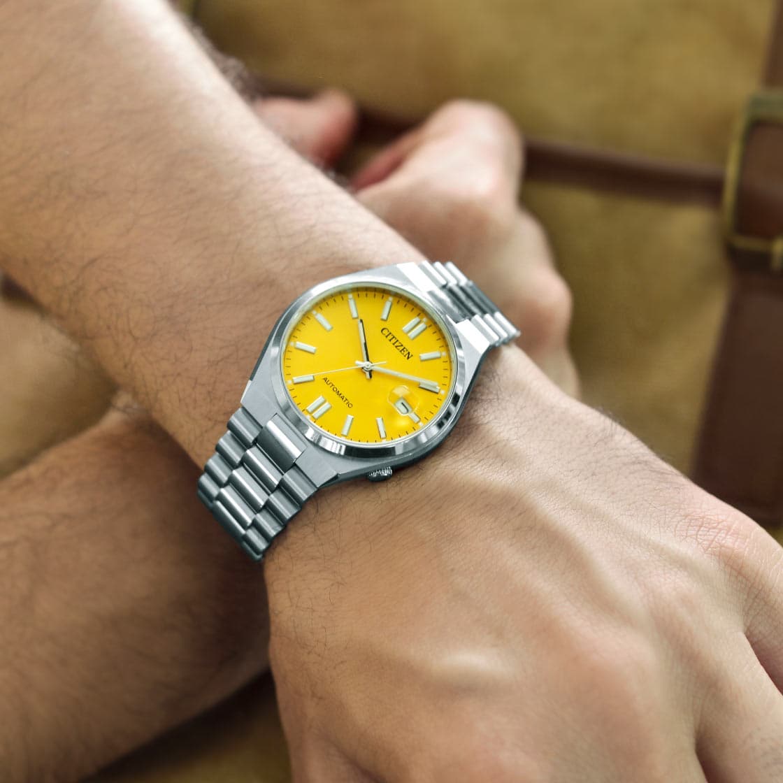 CITIZEN AUTOMATIC GENTS WATCH YELLOW DIAL - NJ0150-81Z - Kamal Watch Company