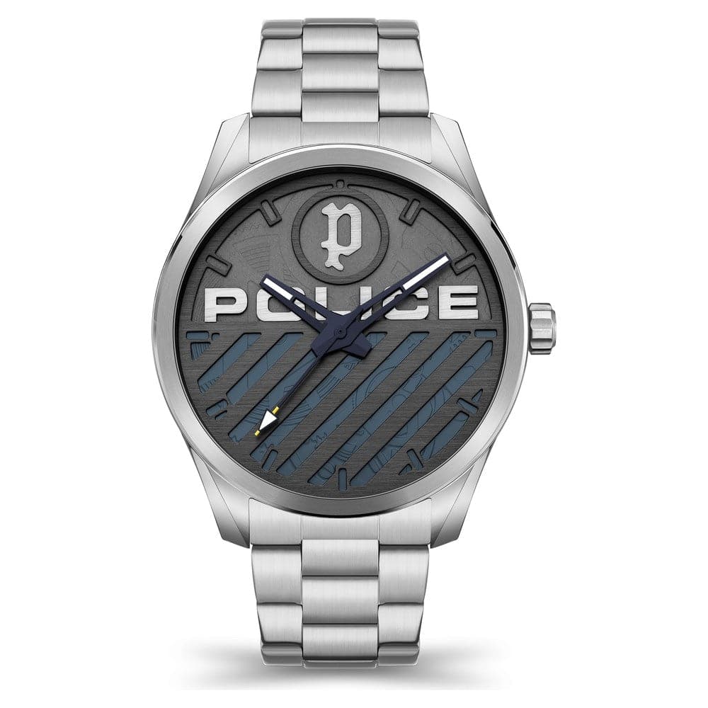 POLICE Blue Dial Analog Silver Stainless Steel Strap Watch PLPEWJG2121404 - Kamal Watch Company