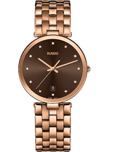 Rado Florence Women Date Brown Diamond Dial Quartz Watch - Kamal Watch Company