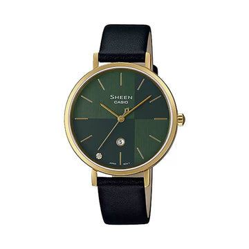 CASIO SHEEN Black Leather Analog - Women's Watch SH257 - Kamal Watch Company