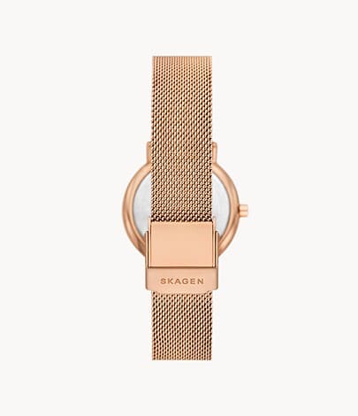 Skagen Signatur Lille Two-Hand Rose Gold Stainless Steel Watch and Strap Box Set SKW1153SET - Kamal Watch Company