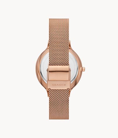 SKAGEN Anita Three-Hand Date Rose Gold Stainless Steel Mesh Watch SKW3053I - Kamal Watch Company