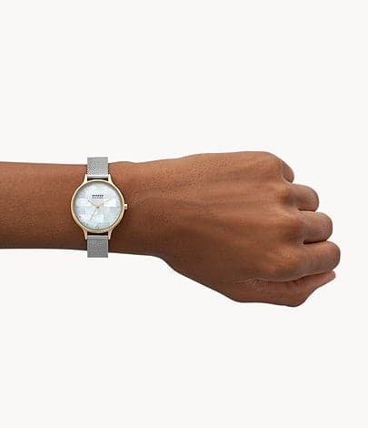 SKAGEN Anita Lille Three-Hand Silver Stainless Steel Mesh Watch SKW3057i - Kamal Watch Company
