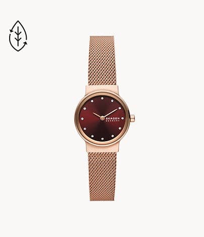 Skagen Freja Lille Two-Hand Rose Gold Stainless Steel Mesh Watch SKW3067I - Kamal Watch Company