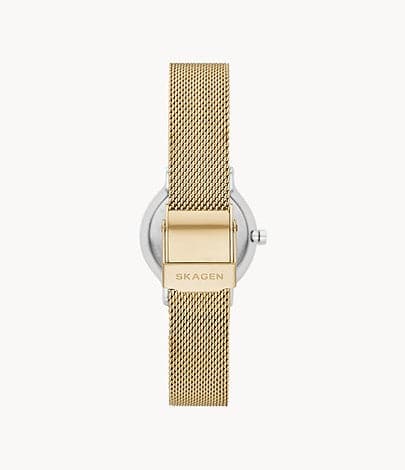 Skagen Freja Lille Two-Hand Gold Stainless Steel Mesh Watch SKW3068I - Kamal Watch Company