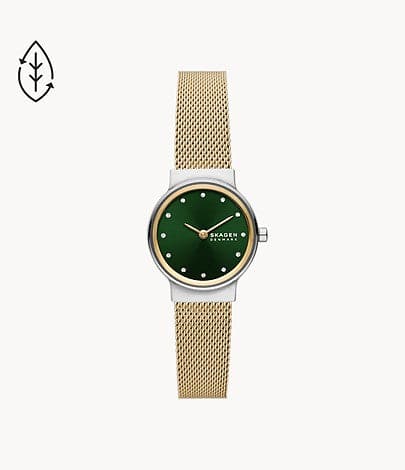 Skagen Freja Lille Two-Hand Gold Stainless Steel Mesh Watch SKW3068I - Kamal Watch Company
