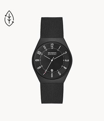 SKAGEN Grenen Three-Hand Date Midnight Stainless Steel Mesh Watch SKW6817I - Kamal Watch Company