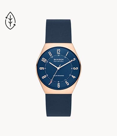 SKAGEN Grenen Solar-Powered Ocean Blue Leather Watch SKW6834I - Kamal Watch Company
