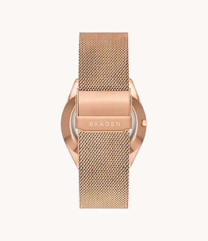 SKAGEN Grenen Solar-Powered Rose Gold Stainless Steel Mesh Watch SKW6835I - Kamal Watch Company