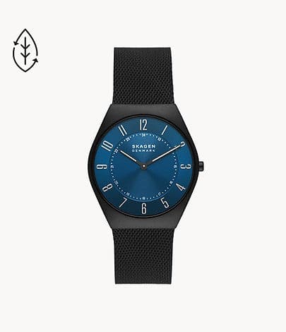 SKAGEN Grenen Ultra Slim Two-Hand Midnight Stainless Steel Mesh Watch SKW6840I - Kamal Watch Company