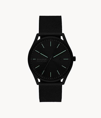 SKAGEN Holst Three-Hand Date Charcoal Stainless Steel Mesh Watch SKW6844I - Kamal Watch Company