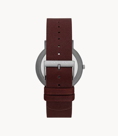 Skagen Signatur Three-Hand Cherry Wood Leather Watch SKW6860I - Kamal Watch Company